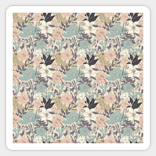 Organic Vintage Colorful Floral Pattern - 01 Sticker